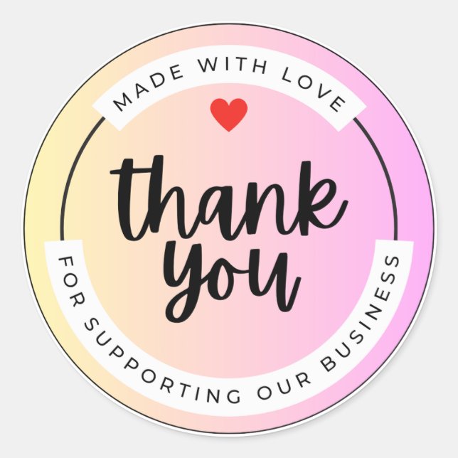 Adesivo Pastel Thank You Business Sticker  (Frente)