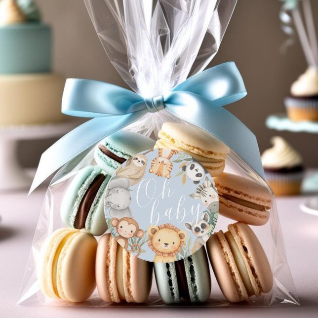 Adesivo Pastel Tropical chá de fraldas Selle Safari Animai (Criador carregado)