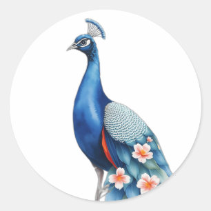 Adesivo Pastel Watercolor Peacock Art