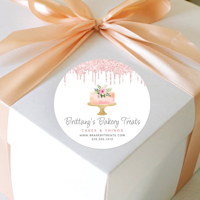 Adesivo Pastelaria Bolo-Blush, Coletor Luminoso Cor-de-Ros (Criador carregado)