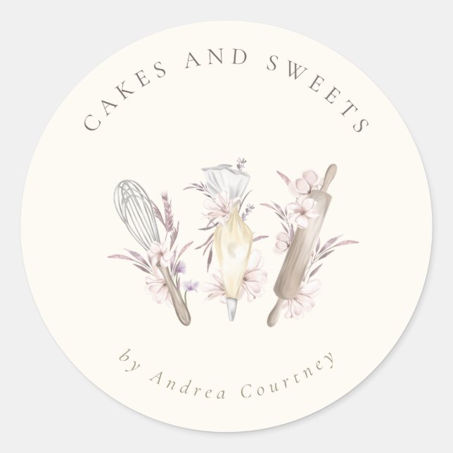 Adesivo Pastelaria Pastelaria Chef Bajulação Utensílios (Frente)