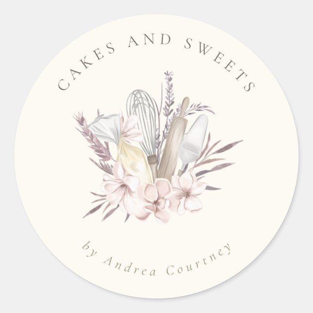 Adesivo Pastelaria Pastelaria Chef Bajulação Utensílios (Frente)