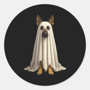 Adesivo Pastor alemão fantasma fantasia de Halloween dono 