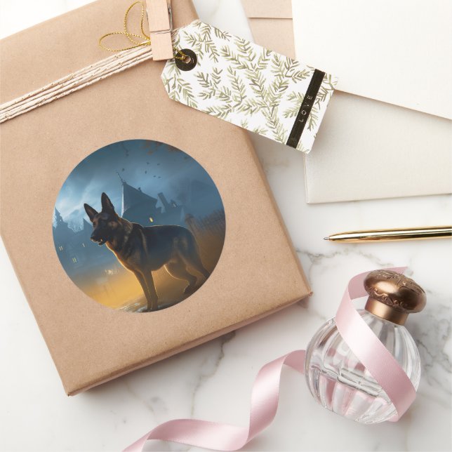 Adesivo Pastor Alemão Halloween Assustador (Presentear)