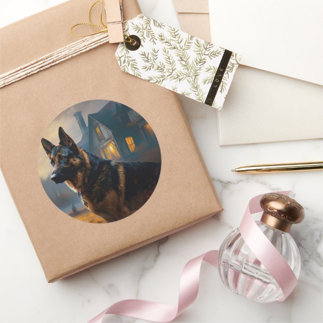 Adesivo Pastor Alemão Halloween Assustador (Presentear)