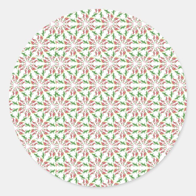 Adesivo Pastor alemão verde vermelho (Frente)