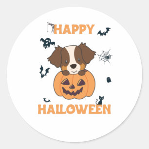 Adesivo Pastor Australiano Em Pumpkin Cute Happy