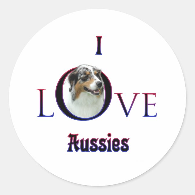 Adesivo Pastor Australiano I Love (Frente)