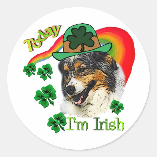 Adesivo Pastor australiano St Patricks (Frente)