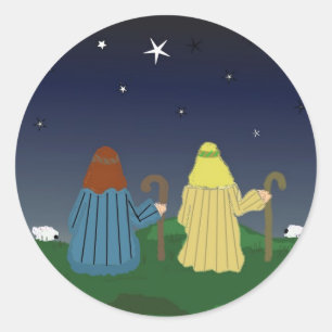 Adesivo Pastores que olham sobre seus rebanhos