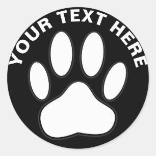 Adesivo Pata Branca com Texto Personalizado Pet