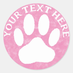 Adesivo Pata Branca com Texto Personalizado Rosa Pintura A