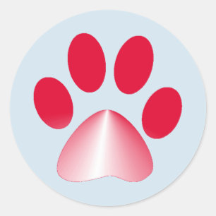 Adesivo Pata de Animal com Gradiente Vermelho e Branco