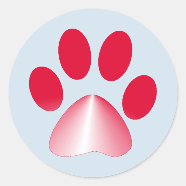 Adesivo Pata de Animal com Gradiente Vermelho e Branco (Frente)