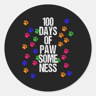 Adesivo Pata de Cães 100 Dias Diversão de Animais da Escol