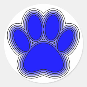 Adesivo Pata De Cão De Azul Com Descrições