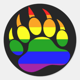 ADESIVO PATA DE URSO ARCO-ÍRIS EM PRETO