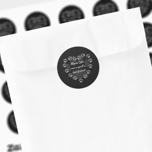 Adesivo Pata Imprimir Coração Preto Pasta de Citação de Am