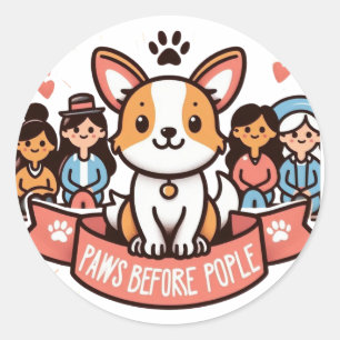 Adesivo Patas Antes das Pessoas Cachorro Fofo para Amantes
