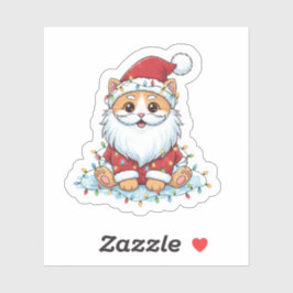 Adesivo Patas de Papai Noel Gato Fofo com Fantasia de Nata