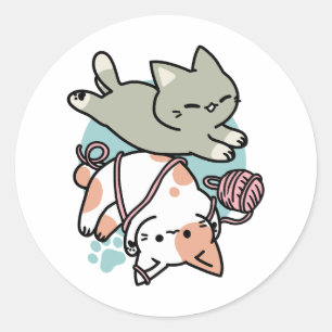 Adesivo Patas e Brincadeiras – Ilustração de Gato Adorável