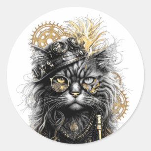 Adesivo Patas Espirituosas O Gato Steampunk Funky