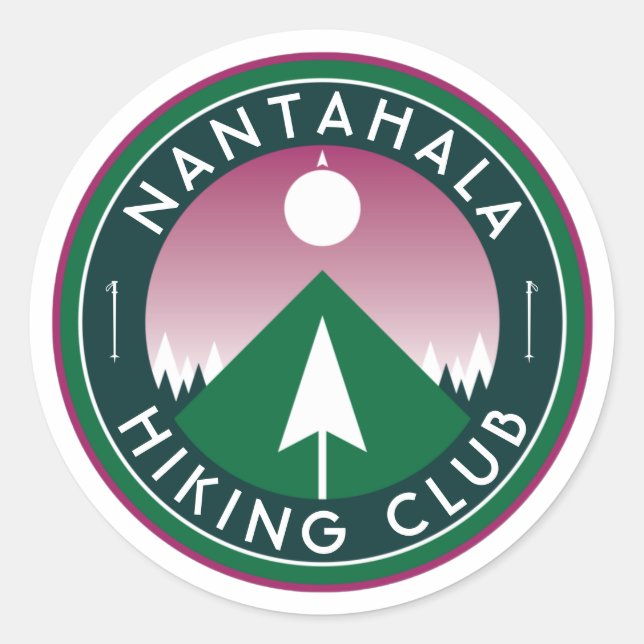 Adesivo patch clássico de montanha do clube de caminhada p (Frente)