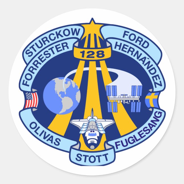 Adesivo Patch de missão STS-128 (Frente)