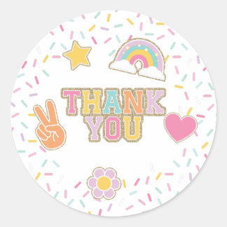 Adesivo Patch Preppy Obrigado Aniversário Favor