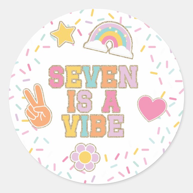 Adesivo Patch Preppy Seven é um Aniversário Vibe (Frente)