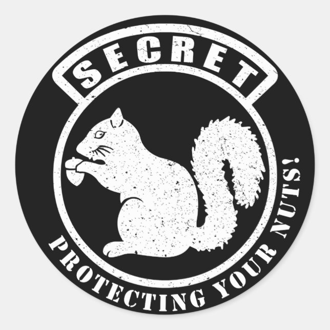 Adesivo Patch secreto de esquilo protegendo seus Loucos (Frente)