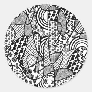 Adesivo Patchwork Preto e Branco de Padrões 02