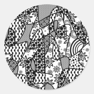 Adesivo Patchwork Preto e Branco Padrão 03