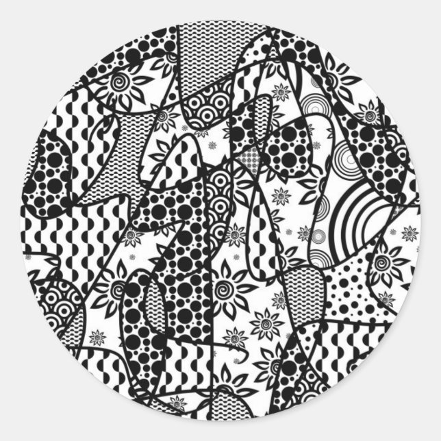 Adesivo Patchwork Preto e Branco Padrão 03 (Frente)