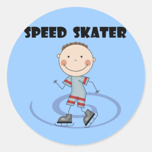 Adesivo Patinador da velocidade - camiseta e presentes do