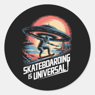 Adesivo Patinador de Skate Alien Ufo é Ficção Científica U