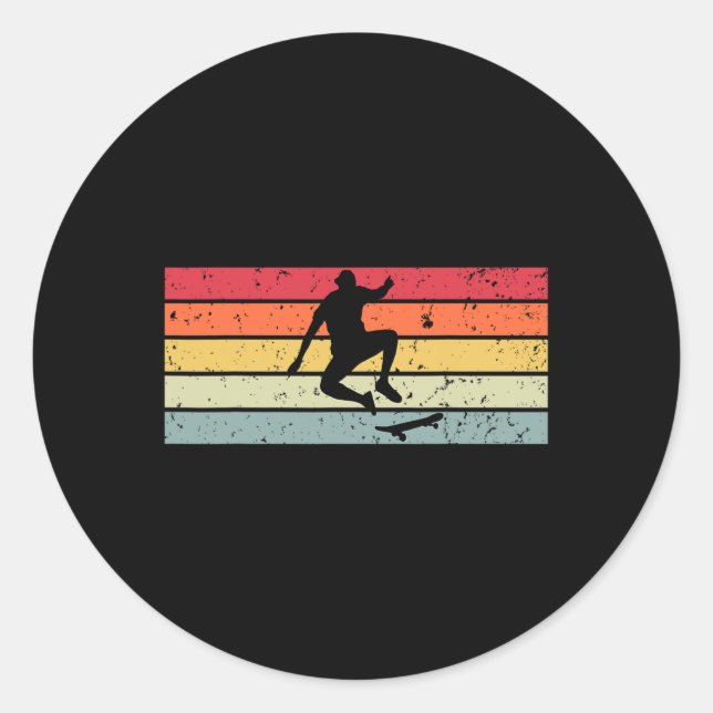 Adesivo Patinadores se divertindo presente de skate retro  (Frente)
