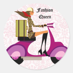 Adesivo Patinete de , Leopardo Rosa