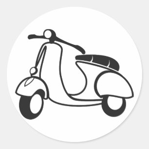 Adesivo Patinete desenho preto e branco