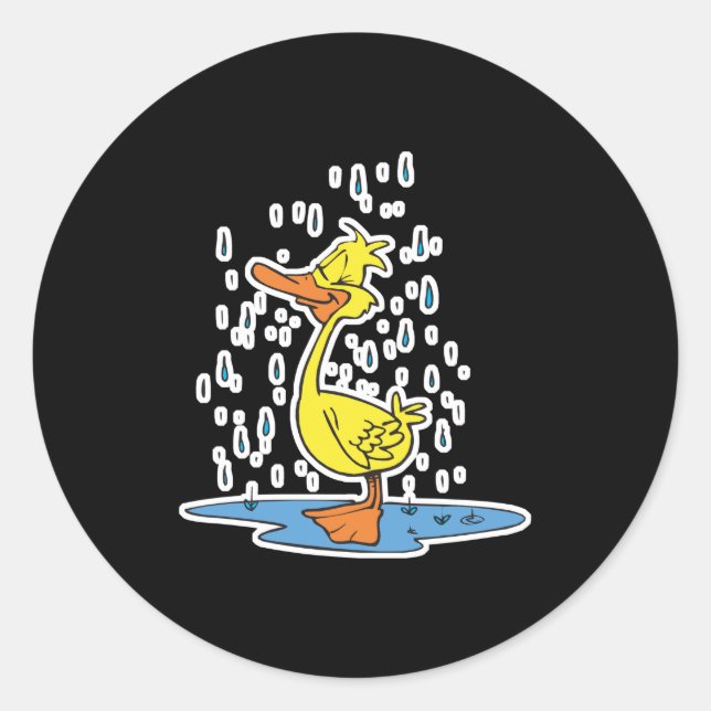Adesivo patinho fofo na chuva (Frente)