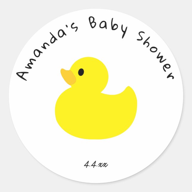 Adesivo Pato Amarelo - Chá de Bebê (Frente)