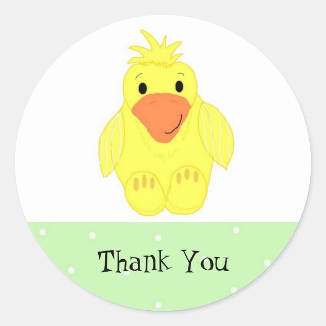 Adesivo Pato Amarelo Pequeno Obrigado (Frente)