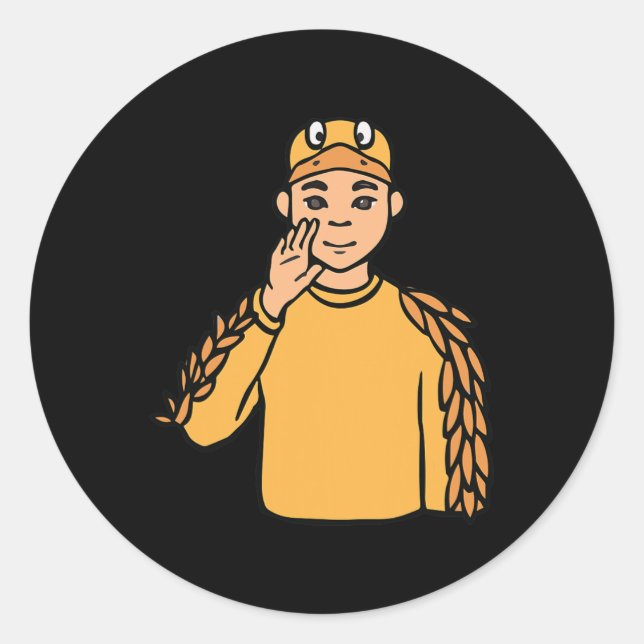 Adesivo Pato Animal ASL Gesto de Mão Surda Audição Perda d (Frente)