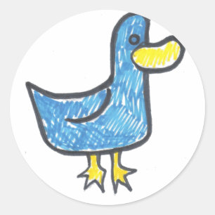 Adesivo Pato azul que é Quacktastic