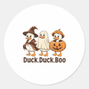 Adesivo Pato Boo Engraçado Feliz Fedorento Halloween Retro
