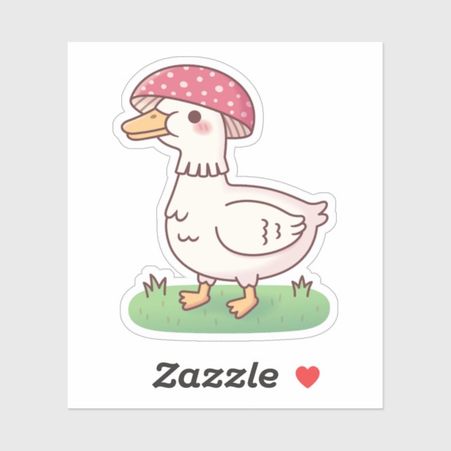 Adesivo Pato Cogumelo Cute (Folha)