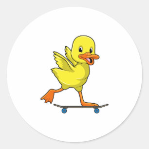 Adesivo Pato como skater com skate