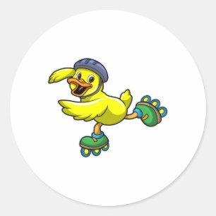Adesivo Pato como skater com Skates e capacete