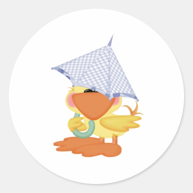 Adesivo Pato Convite-Azul/Quackup do chá de fraldas (Frente)