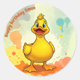 Adesivo Pato de Aniversário Doce